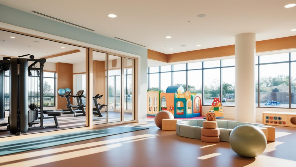 fitness center with childcare
